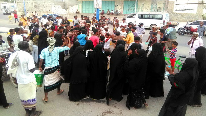 جانب من تظاهرة زنجبار بأبين جانب من تظاهرة زنجبار بأبين